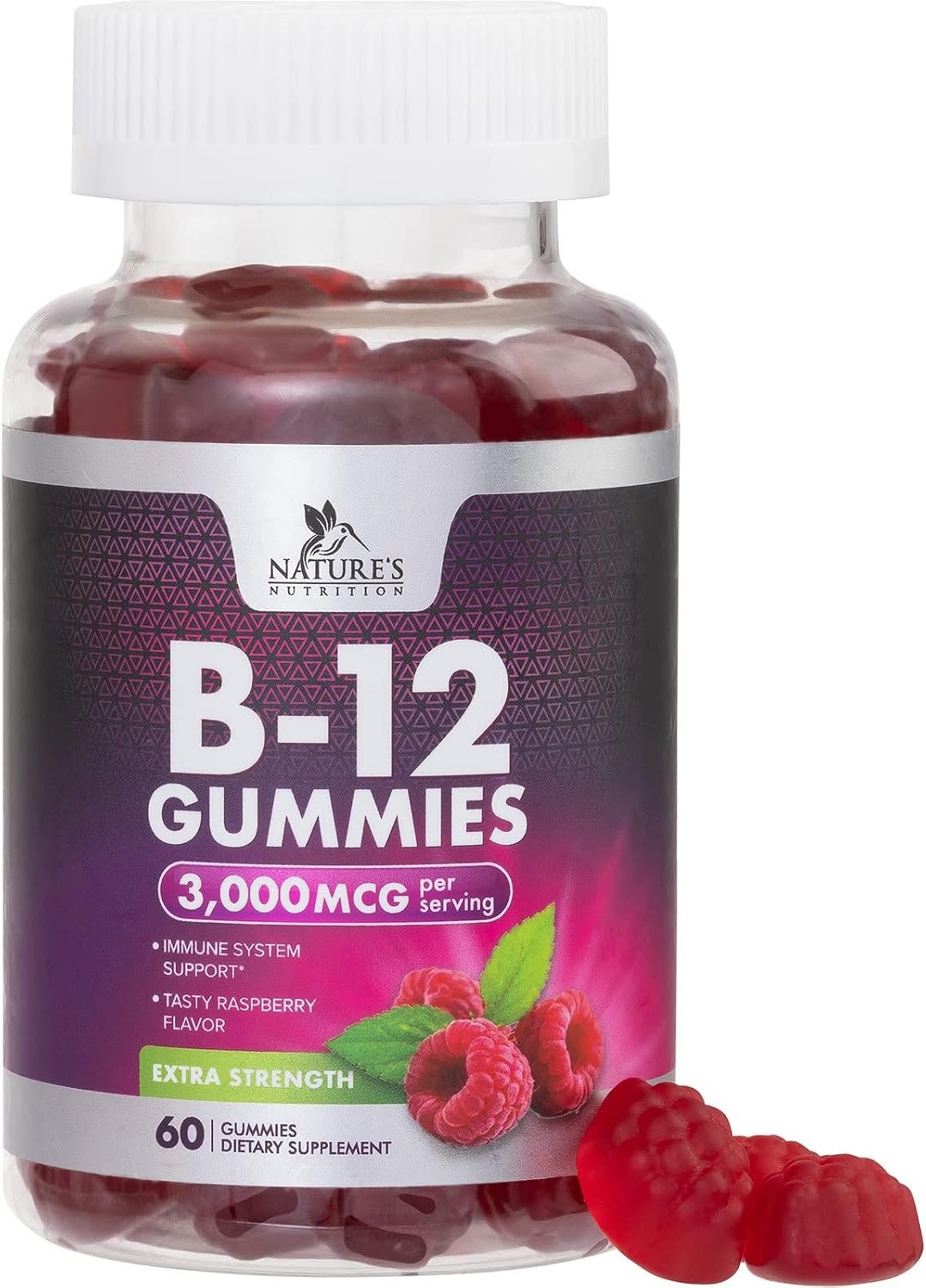 Nature's Nutrition B-12 Gummies | Vitamina B12 para Energía y Bienestar Diario