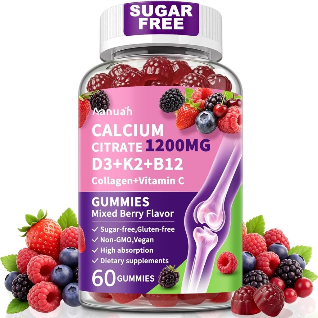 Aanuan Calcium Citrate 1200 mg Gummies | Citrato de Calcio para Huesos y Bienestar Diario