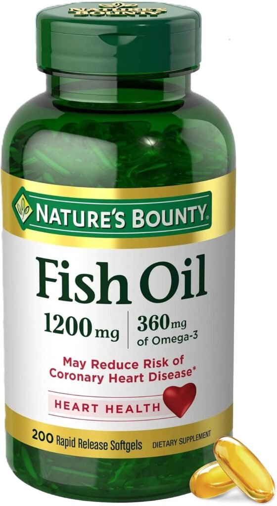 Nature's Bounty Fish Oil 1200 mg Softgels | Omega-3 para Corazón, Cerebro y Bienestar Diario