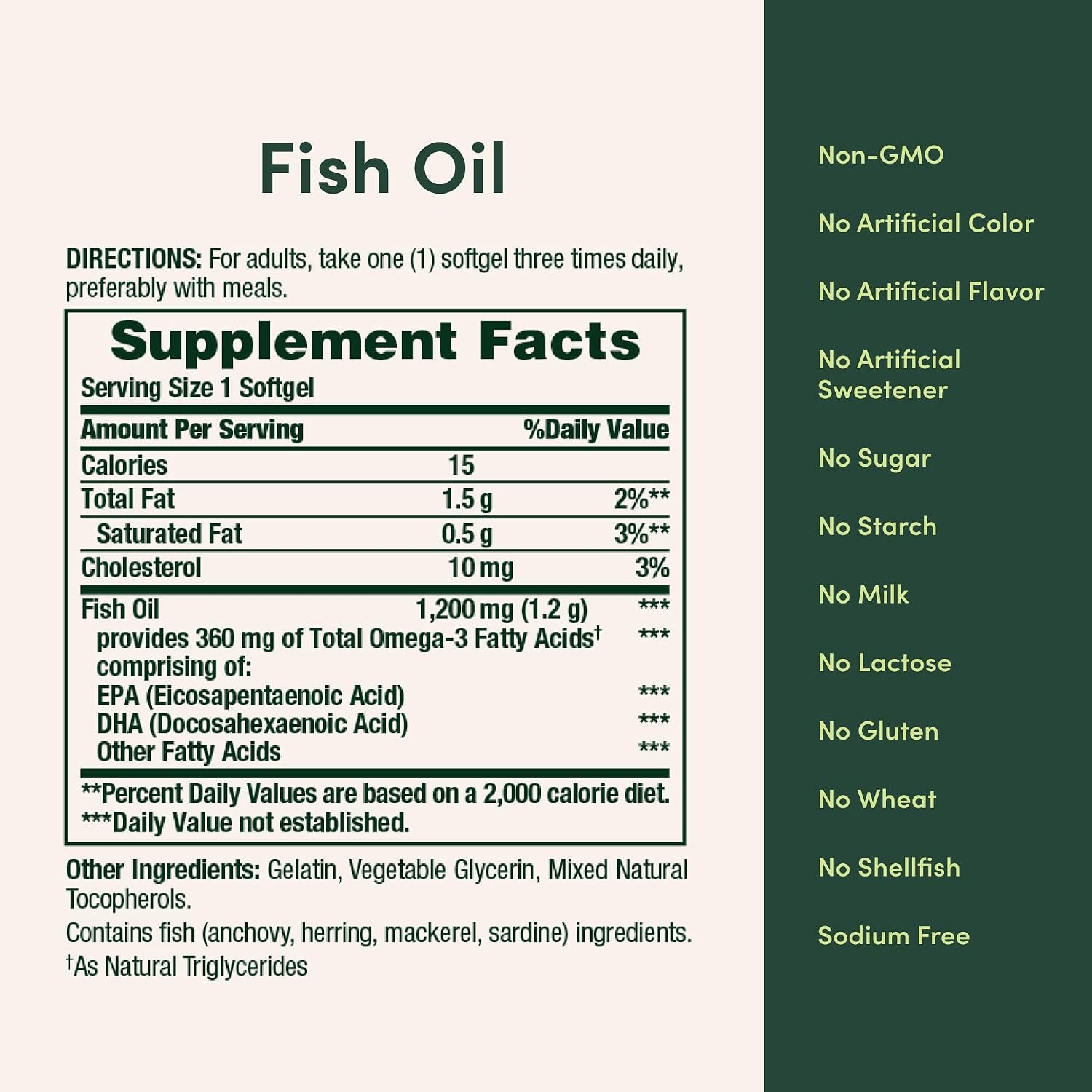 Nature's Bounty Fish Oil 1200 mg Softgels | Omega-3 para Corazón, Cerebro y Bienestar Diario - Image 2