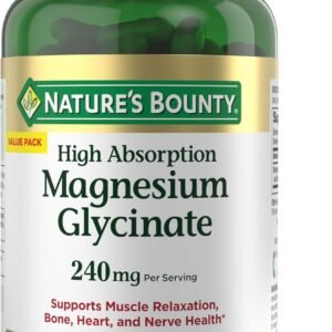 Nature's Bounty High Absorption Magnesium Glycinate Capsules | Magnesio de Alta Absorción para Bienestar Diario