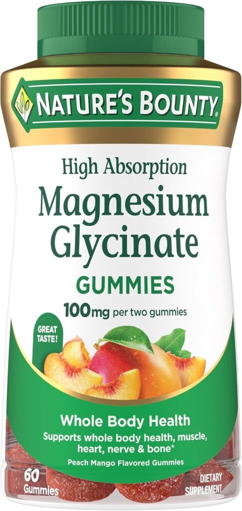 Nature's Bounty High Absorption Magnesium Glycinate Gummies | Magnesio de Alta Absorción en Gomitas