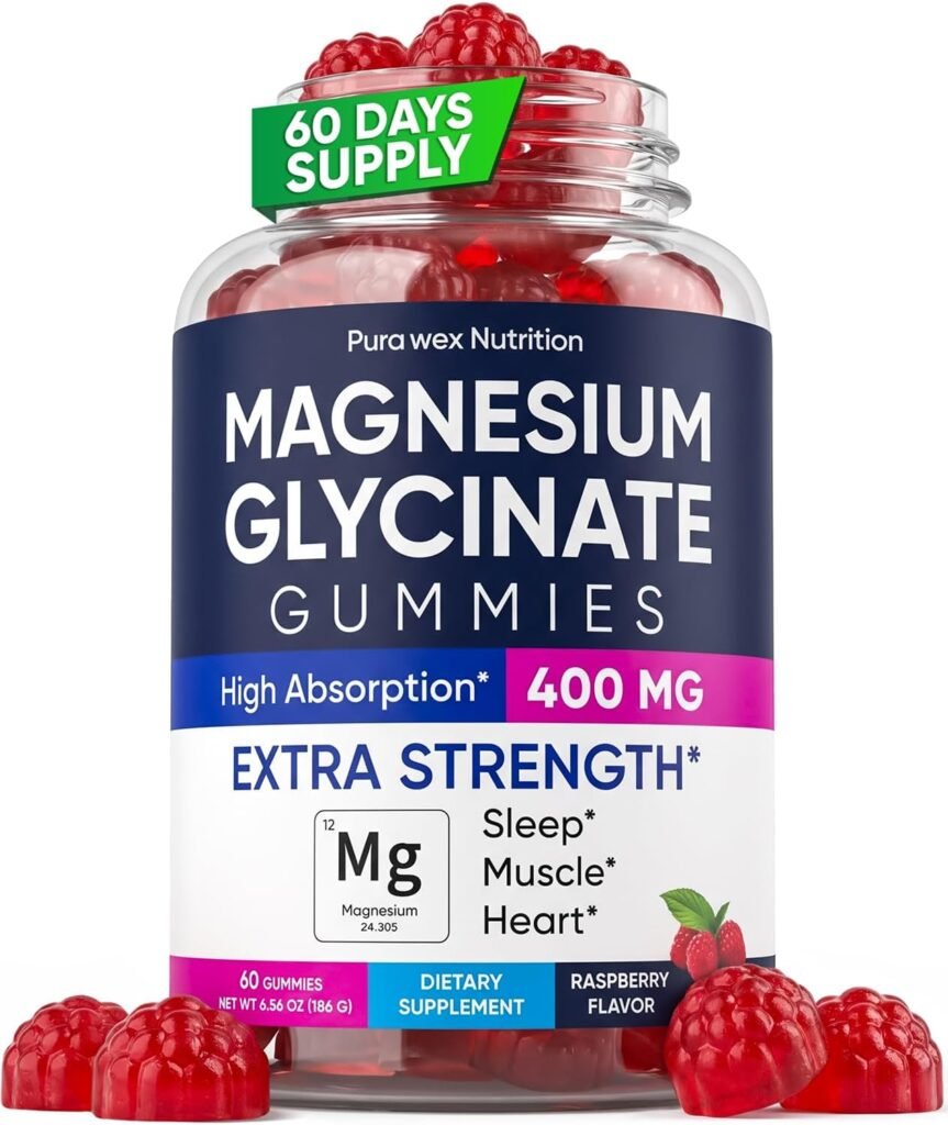 Pura Wex Magnesium Glycinate Gummies | Magnesio para Relajación, Descanso y Bienestar Diario