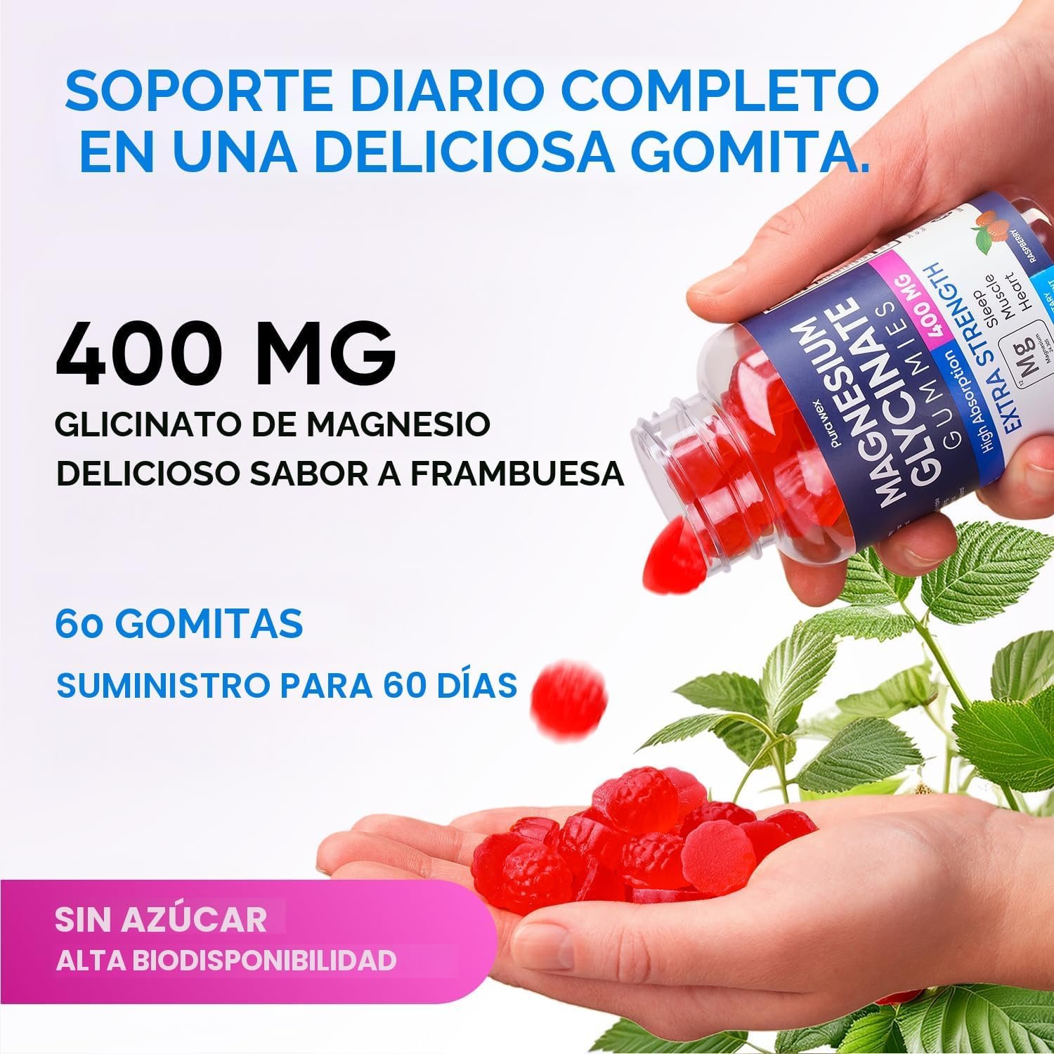 Pura Wex Magnesium Glycinate Gummies | Magnesio para Relajación, Descanso y Bienestar Diario - Image 3