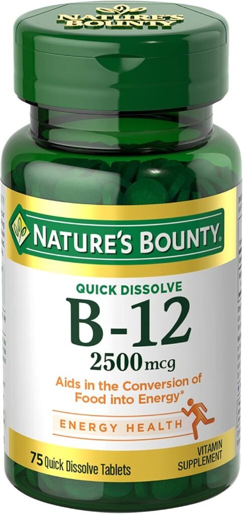 Nature's Bounty Quick Dissolve B-12 2500 mcg | Energía y Metabolismo Diario