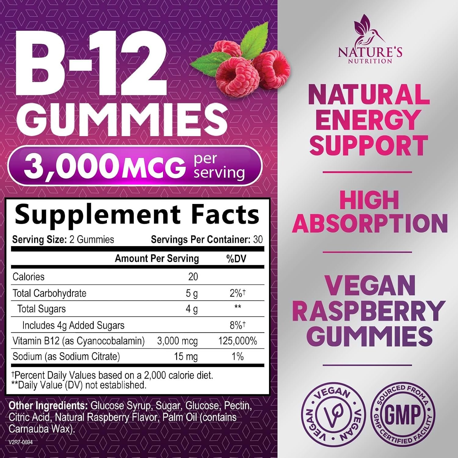 Nature's Nutrition B-12 Gummies | Vitamina B12 para Energía y Bienestar Diario - Image 5