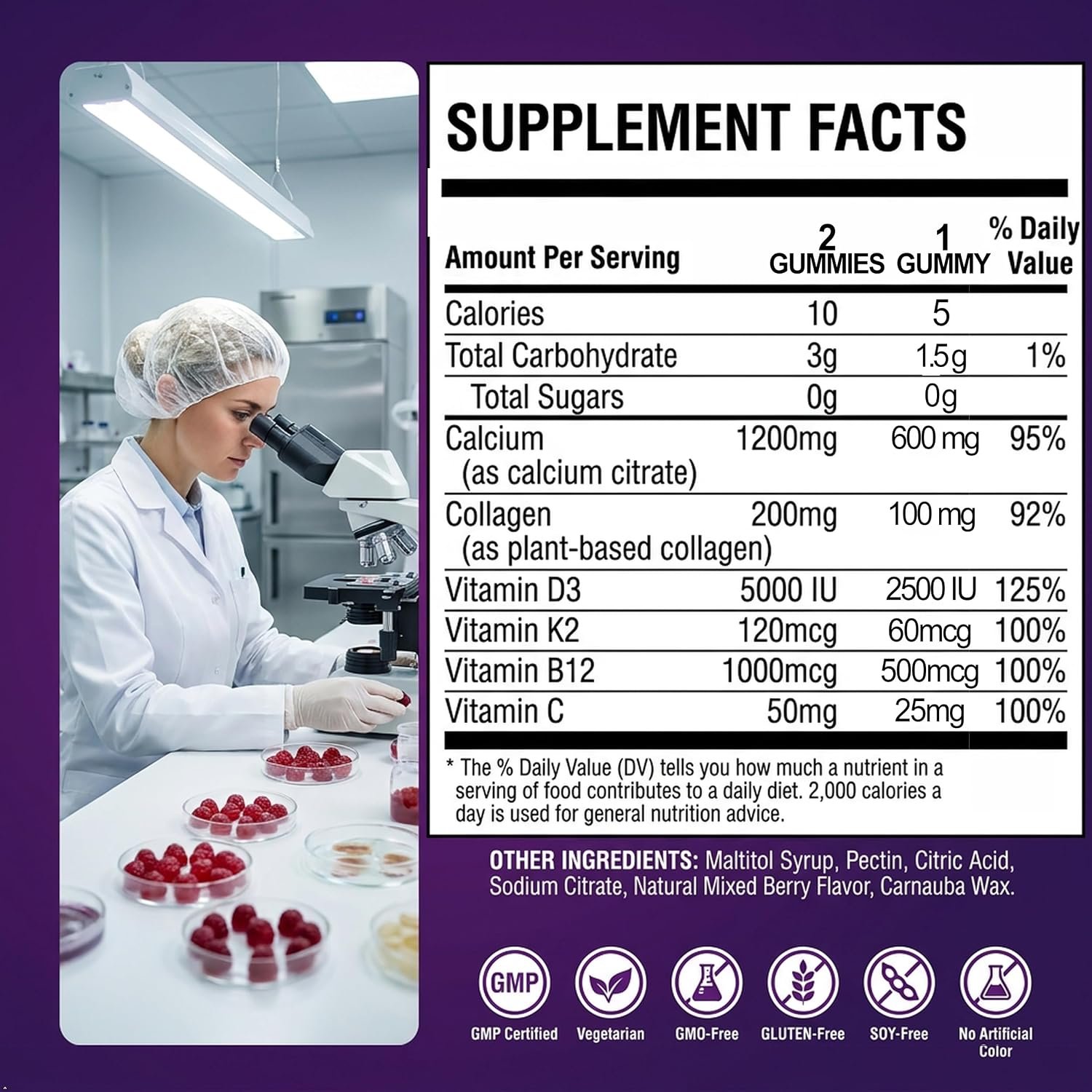 Aanuan Calcium Citrate 1200 mg Gummies | Citrato de Calcio para Huesos y Bienestar Diario - Image 2