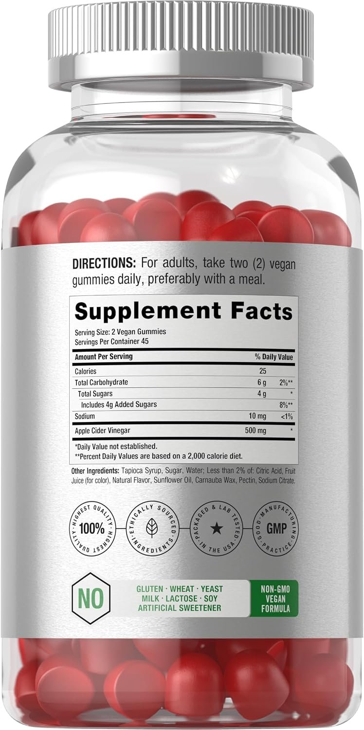 Horbaach Apple Cider Vinegar Vegan Gummies | Gomitas Veganas de Vinagre de Manzana para Bienestar Diario - Image 3
