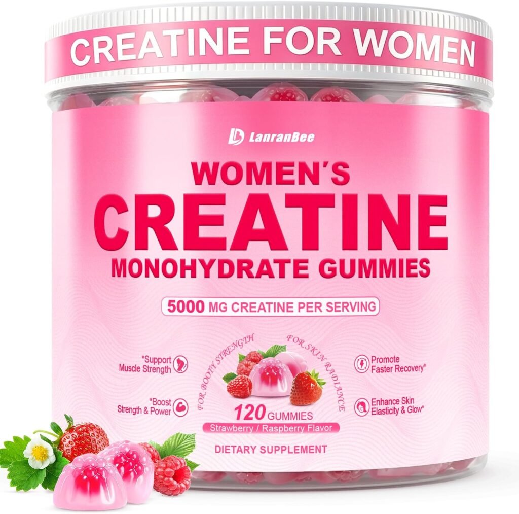 Lanranbee Women's Creatine Monohydrate Gummies | Creatina en Gomitas para Energía y Rendimiento